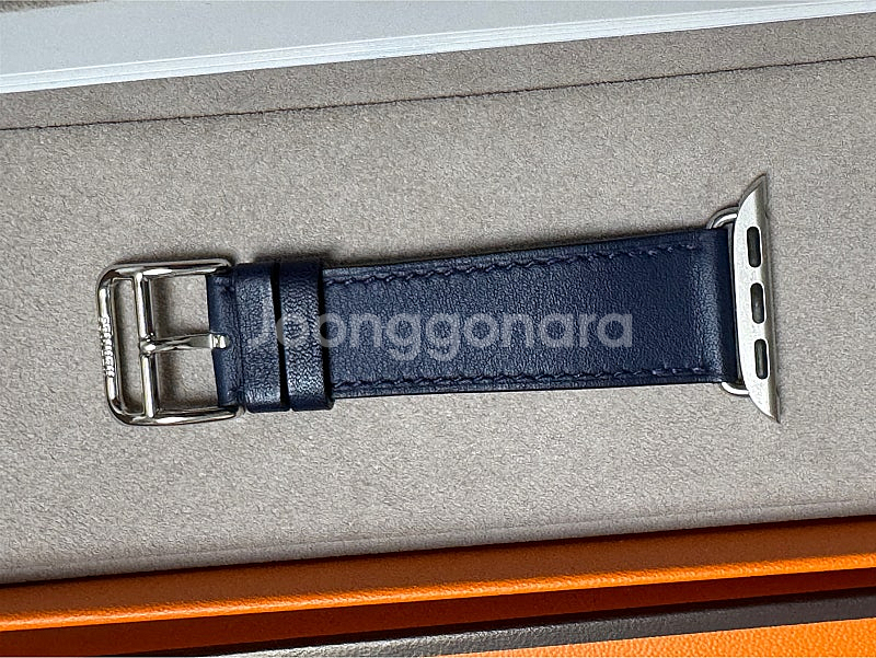 [정품] 애플워치 에르메스 싱글투어 스트랩 네이비 25만--2