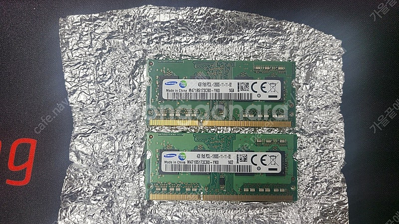 노트북용 DDR3 12800 저전력 4기가램 2장 팝니...--0