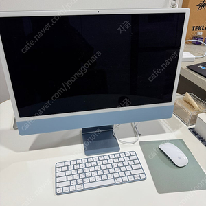 아이맥 imac 21년형 m1 24인치 ssd256 메모리16 블루 c포트 2구 판매합니다 (풀박스)