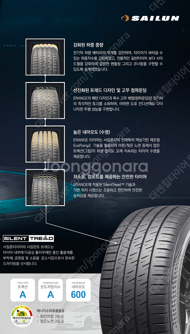 테슬라 모델Y 타이어 255 45 19 사일룬 EV 타...--6