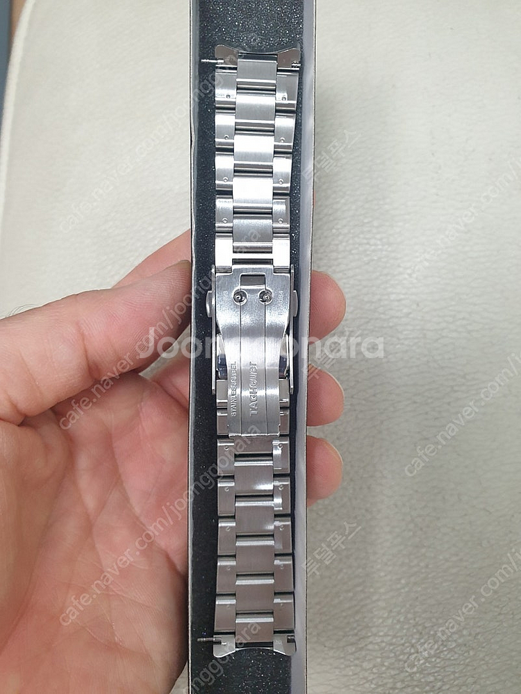 태그호이어 아쿠아레이서 스틸 청판 (민트급) + 정품 디버클 러버스트랩--7