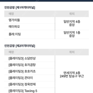 인천공항 식사권 16,000원 권