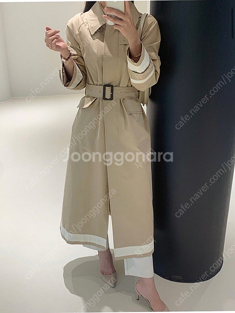 어라운드율 배색 트렌치--0