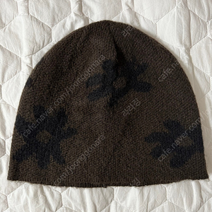 Mohair Flower Beanie -[DARK BROWN]