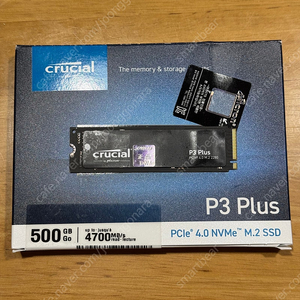 마이크론 Crucial P3 PLUS M.2 NVMe 2280 대원씨티에스 500GB