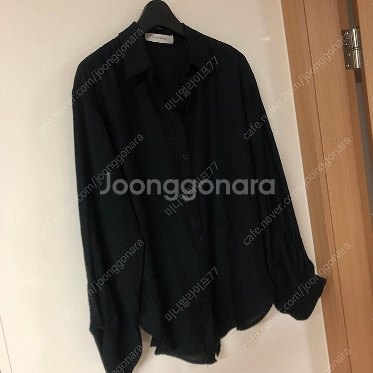 스테이피플 고퀄 약시스루 블랙 블라우스 셔츠 결혼식 하...--1