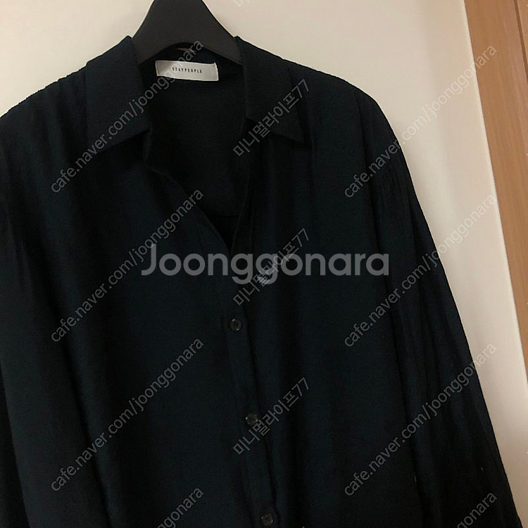 스테이피플 고퀄 약시스루 블랙 블라우스 셔츠 결혼식 하...--2
