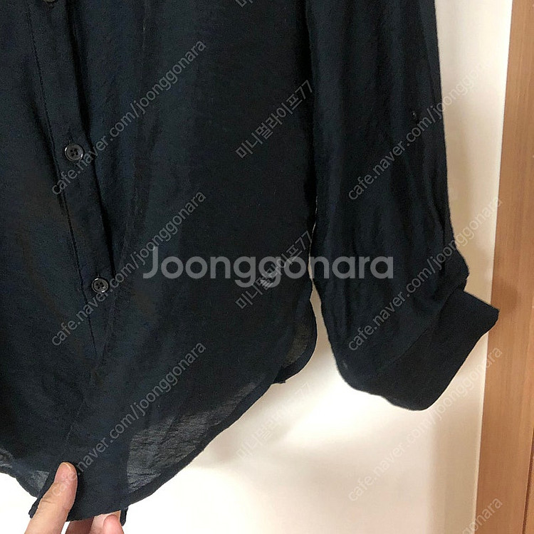 스테이피플 고퀄 약시스루 블랙 블라우스 셔츠 결혼식 하...--5