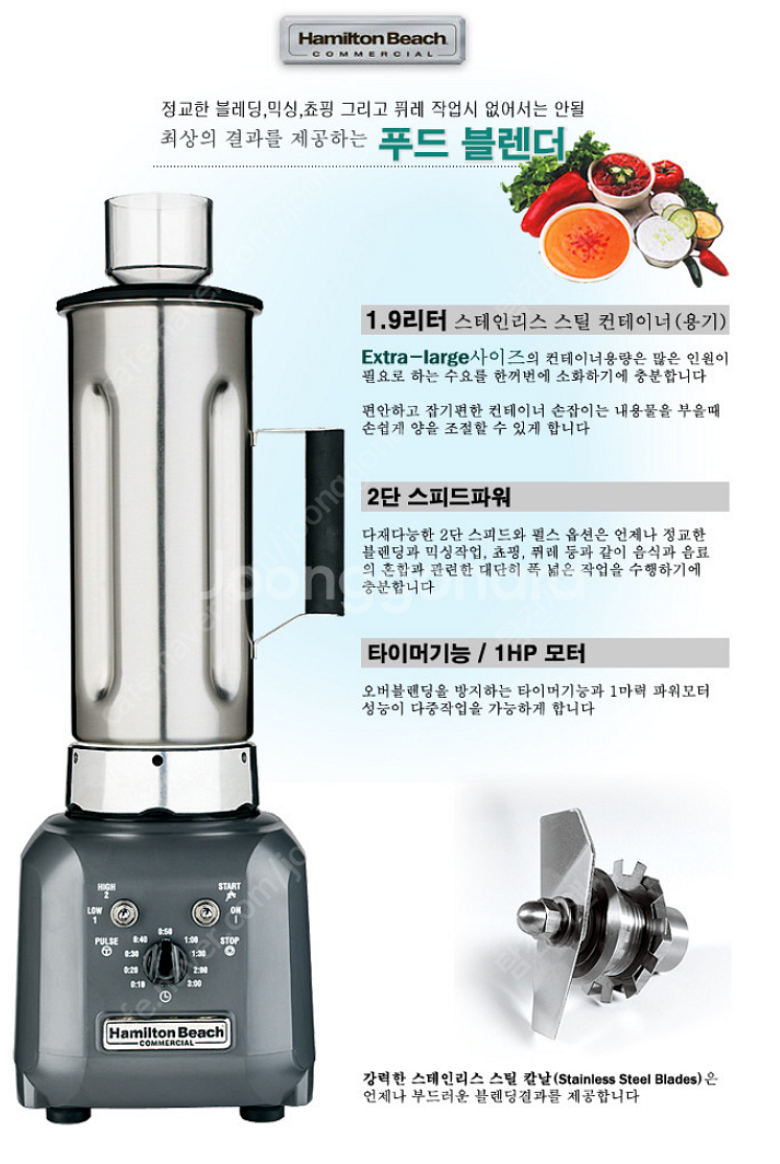 해밀턴비치 푸드블렌더 스텐 1.9L--3