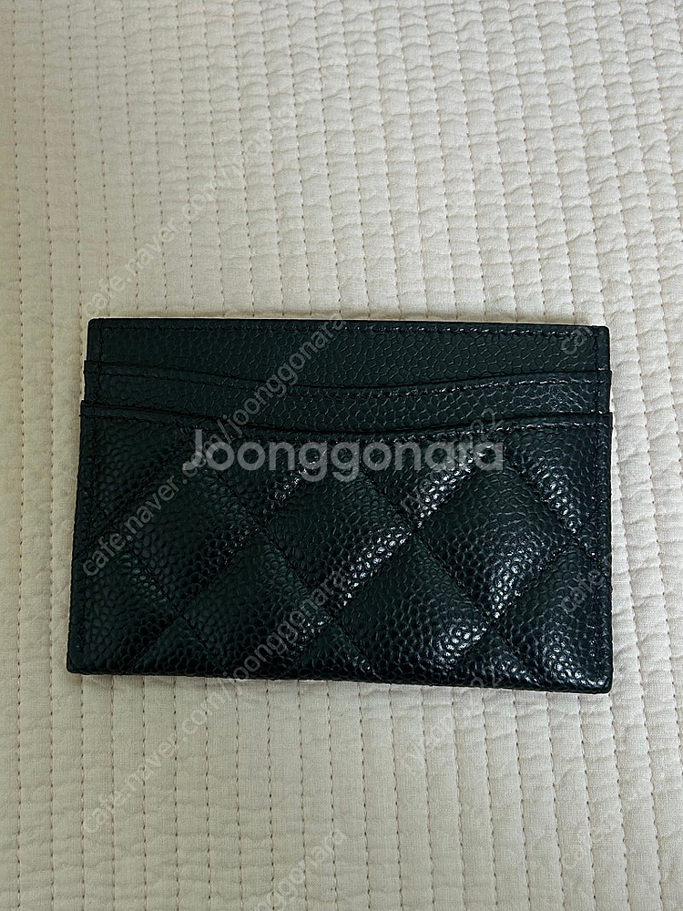 샤넬 클래식 카드홀더 카드지갑 카프스킨 실버--1