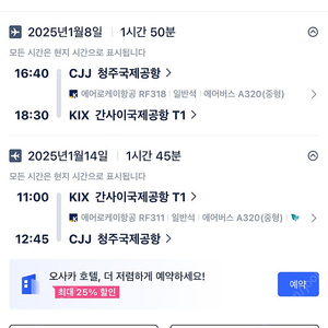 오사카행 비행기 티켓 25만원 판매