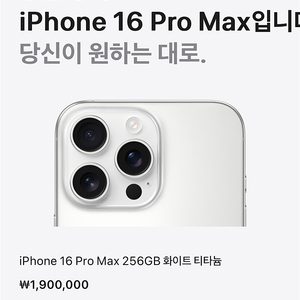 아이폰16 Pro Max 256GB 화이트 티타늄 자급제