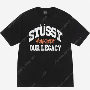 Stussy x Our Legacy Work Shop Pigment Dyed Collegiate T-Shirt Black