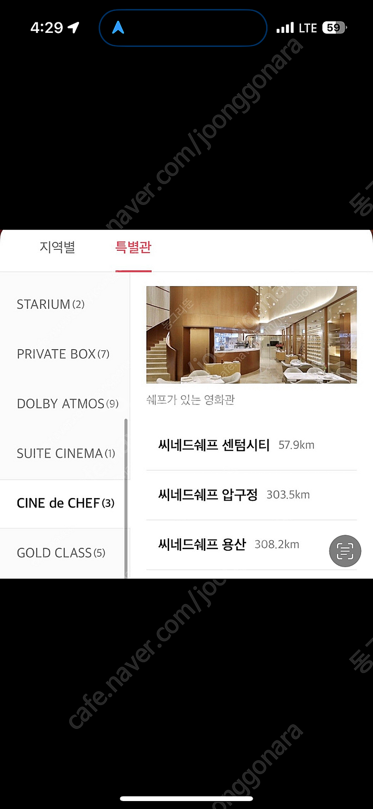 CGV 씨네드쉐프 용산 / 압구정 / 센텀시티 평일 예...--0