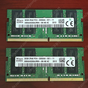 삼성 노트북 램 RAM DDR4-3200 64GB (32GB x 2개)