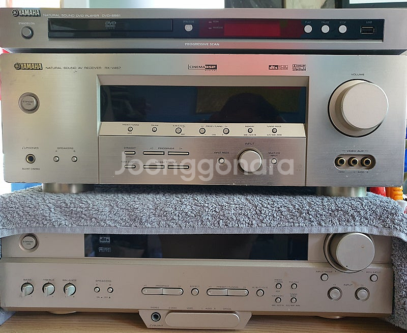 야마하 A/V 오디오 리시버 앰프+DVD 플레이어 DV...--0