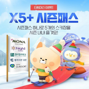 x5 스키/보드 시즌권 팝니다