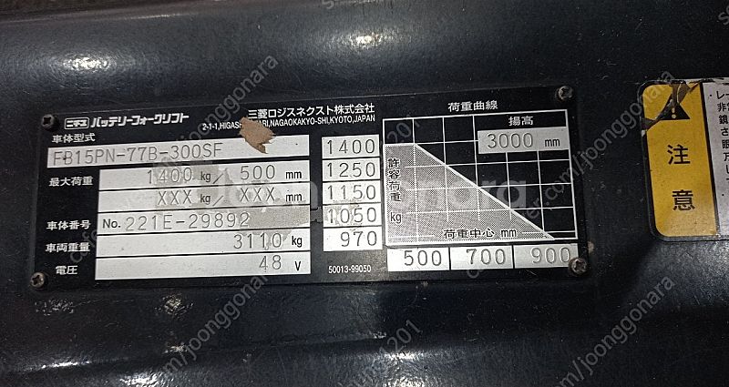 [중고지게차]니찌유 좌식 1.5톤 전동지게차 사이드쉬프...--3