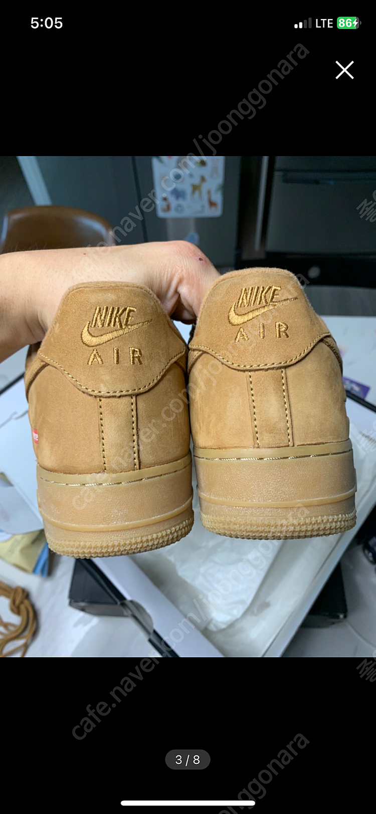 나이키x슈프림 된장포스 295사이즈 극미중고 이미지