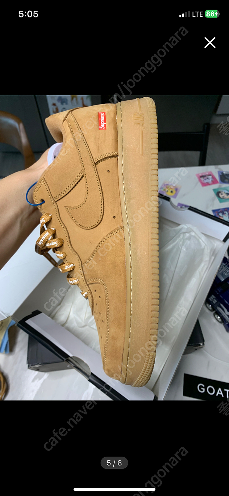 나이키x슈프림 된장포스 295사이즈 극미중고 이미지