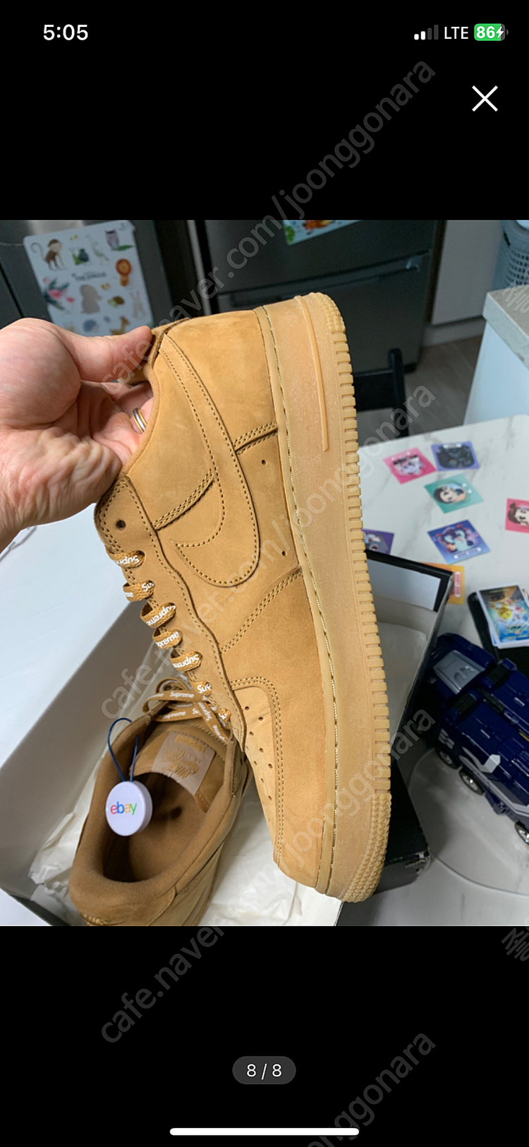 나이키x슈프림 된장포스 295사이즈 극미중고 이미지