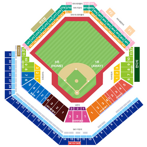 [한국시리즈 3차전] 기아 vs 삼성 / 1루 원정응원석 1-3구역 23-24열 2자리(단석 2개)