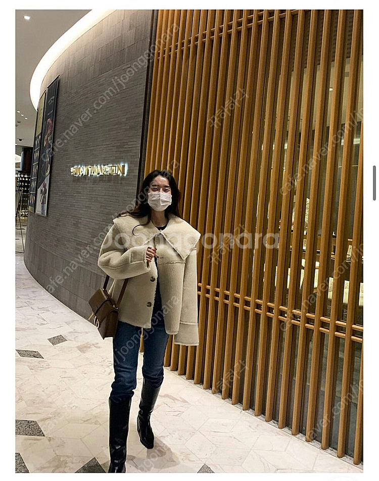어뮤즈소울 빅카라 양모 시어링 자켓--2