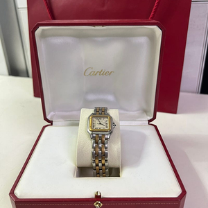 <정품> 까르띠에 팬더 미듐 사이즈 18K 2줄 금장 시계 CARTIER