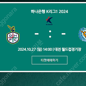 (할인 판매) k리그 대전 vs 대구 10월 27일 일요일 2시 경기