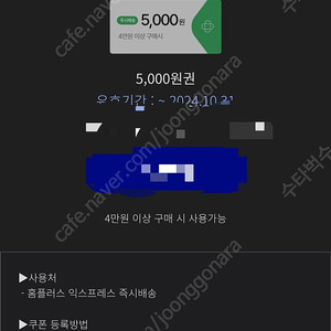 홈플러스 익스프레스 쿠폰 5000원권 1100원에 팝니다.