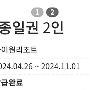 급처) 하이원리조트 워터월드 4인 입장권(24.11.1까지)