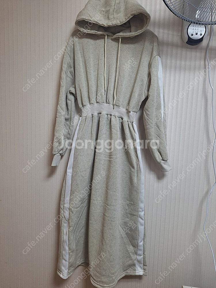 새상품 기모 후드 롱원피스(멜란지)--0