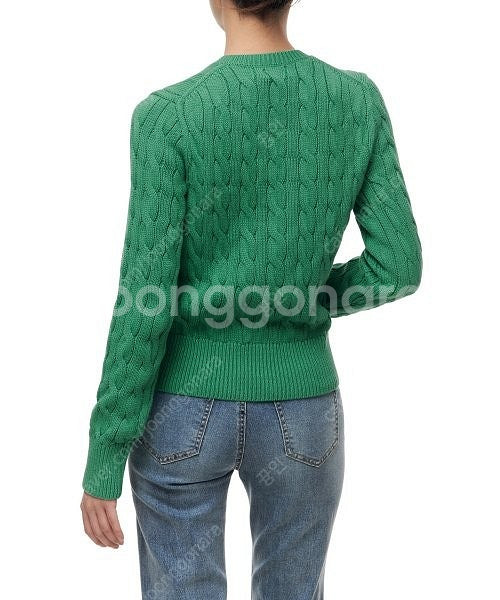 폴로 랄프로렌 케이블니트 코튼 가디건 (그린)--8