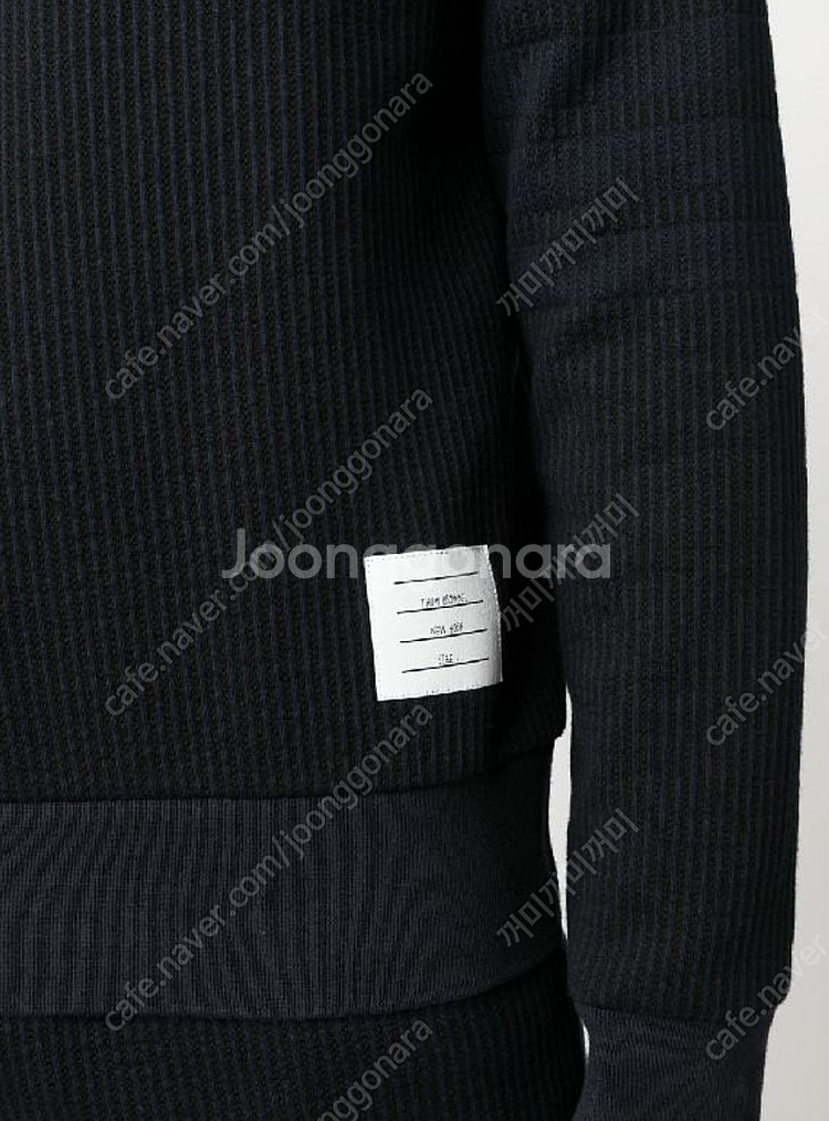 톰브라운 시어서커 루프백 사선 크루넥 스웨트셔츠 네이비--1