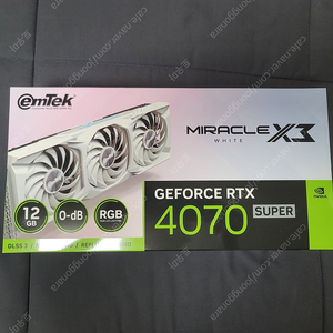 이엠텍 지포스 RTX 4070 SUPER MIRACLE X3 WHITE D6X 12GB