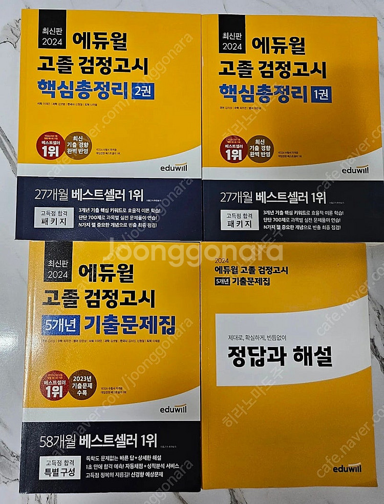 24년 에듀월 고졸검정고시 핵심요약 기출문제집 새상품--0