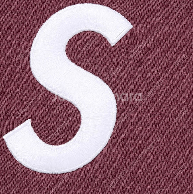 [M]Supreme 슈프림 s로고 후드집업 버건디컬러--2