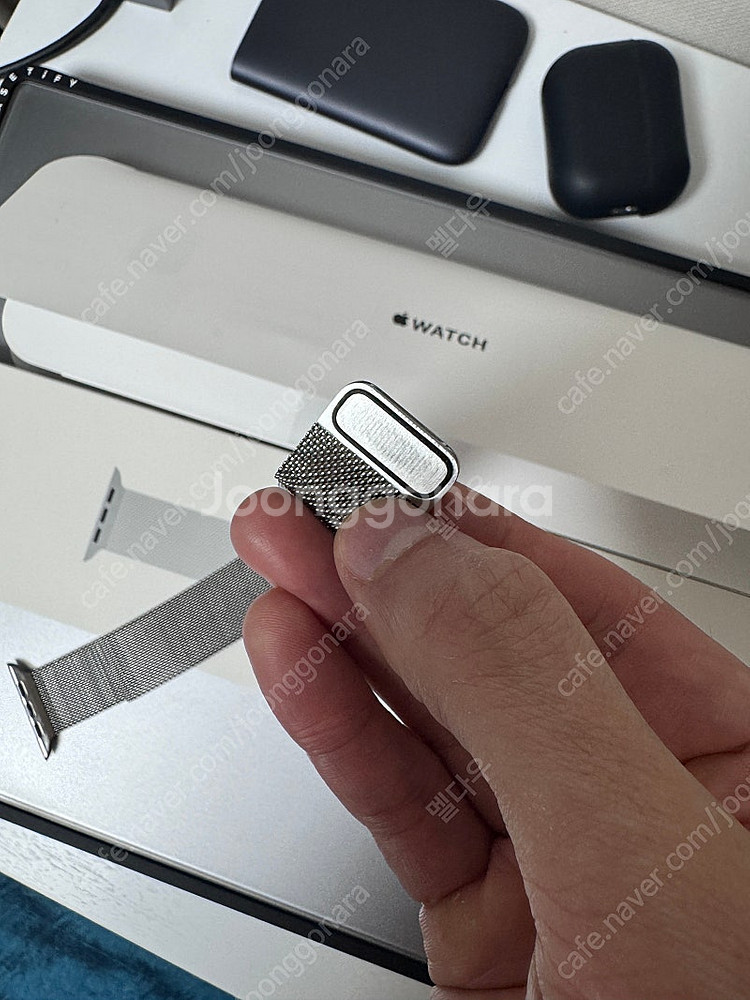 정품 애플워치 스트랩 44mm밀레니즈루프실버, 49mm...--2