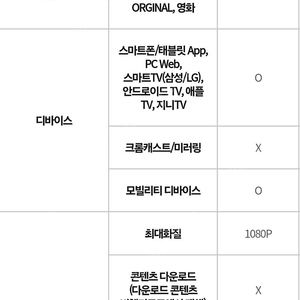 티빙 2개월 40,000원, 1년 180,000원 (스마트TV 가능)