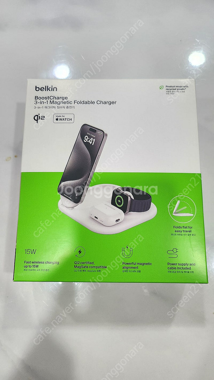 (새제품) Belkin 벨킨 3 in 1 마그네틱 접이...--0