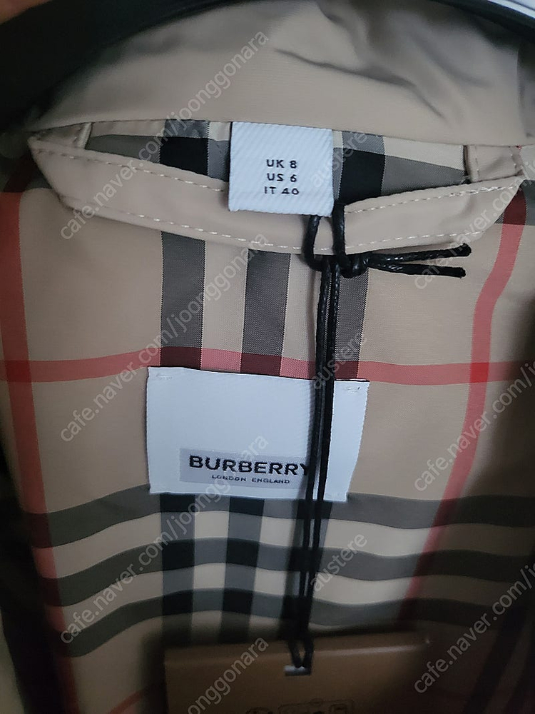 버버리 옥스클로즈 후드트렌치 uk8 소매체크새상품--7