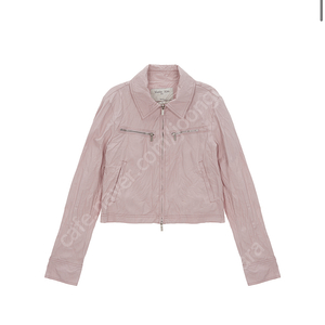 마뗑킴 crinkle crop jacket in pink