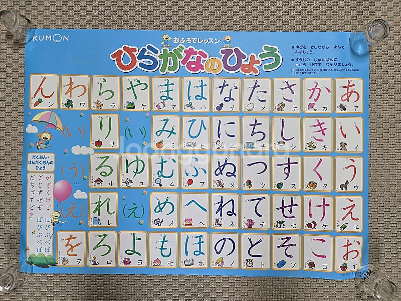 KUMON 구몬 일본어 영어 언어 학습 포스터 4장--1