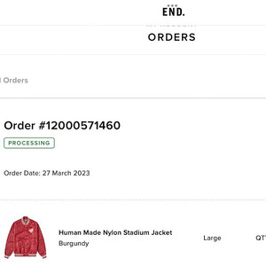 휴먼메이드 human made stadium jacket red L