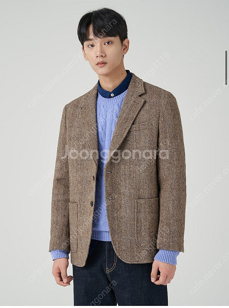 (새제품) 빈폴 해리스 트위드 남성 자켓 (베이지M)--2