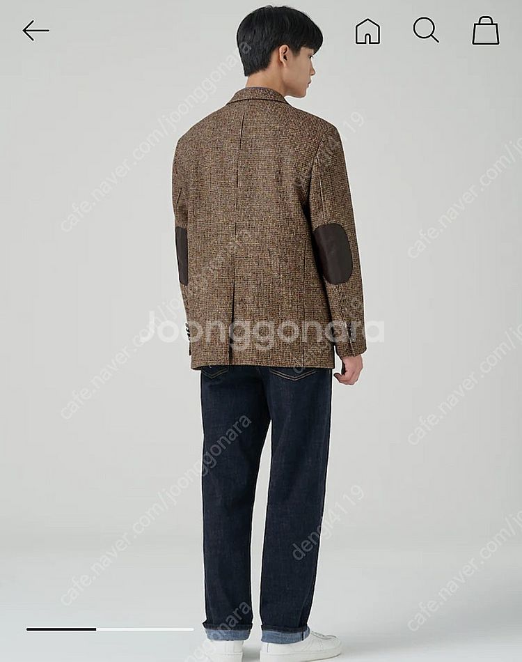 (새제품) 빈폴 해리스 트위드 남성 자켓 (베이지M)--5