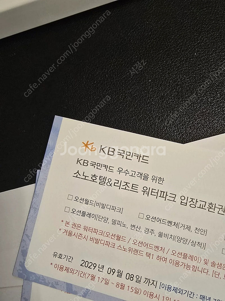로블 소노호텔&리조트 워터파크 2매4인--0