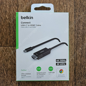 벨킨 usb~c to hdmi 2.1 2m 케이블 (미개봉 제품) 택배비 별도