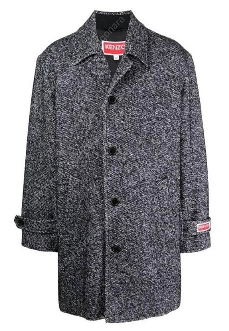 겐조 헤링본 오버핏 코트--5