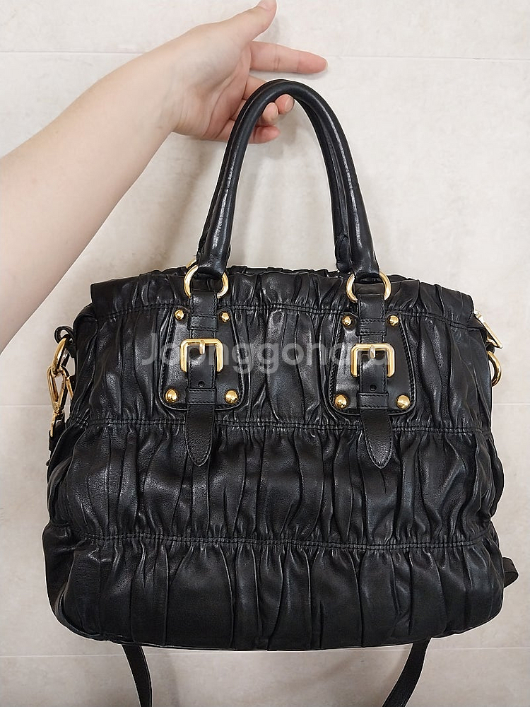 (정품)프라다 PRADA 고프레 레더 가죽 투웨이백 토...--2